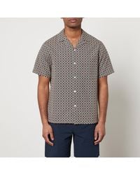 Portuguese Flannel - Tile Embroidered Cotton Short Sleeve Shirt - Lyst