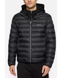 BOSS - J_thor Water-repellent Padded Shell Hooded Jacket - Lyst