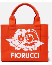 Fiorucci Enlarged Angels Cotton-canvas Tote Bag in Blue | Lyst