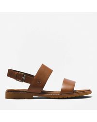 Timberland Chicago Riverside Leather And Textile-blend Sandals - Brown