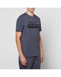Armani Exchange - Tape Logo Cotton-jersey T-shirt - Lyst