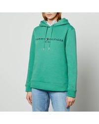 Tommy Hilfiger Logo-embroidered Jersey Hoodie - Green