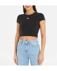 Tommy Hilfiger - Cropped Cotton-blend Leo Binding Tee - Lyst