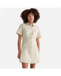 Calvin Klein Short Sleeve Twill Shirt Dress - Weiß