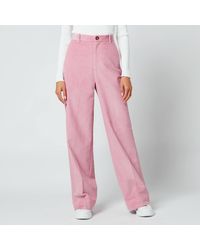 Ted Baker Benitot Straight Wide Leg Corduroy Trousers - Pink
