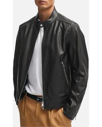 BOSS - Mansell Leather Jacket - Lyst