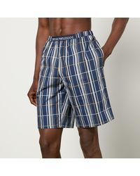 Emporio Armani - Checked Cotton Pyjama Shorts - Lyst