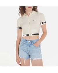 Tommy Hilfiger - Ribbed Knit Crop Top - Lyst