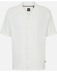 BOSS - Powell Ribbed Cotton Shirt - Lyst