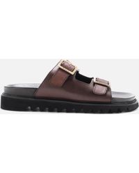 Walk London - Jaws Leather Double Strap Sandals - Lyst