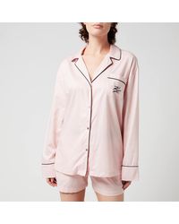 Visita lo Store di KARL LAGERFELDKARL LAGERFELD All Over Ikonik Pyjama Shirt Pajama Top Donna 