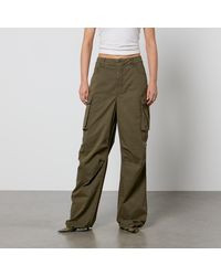 GOOD AMERICAN - Baggy Cotton-blend Canvas Cargo Trousers - Lyst