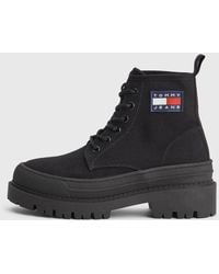 Tommy Hilfiger Foxing Canvas Boots - Black