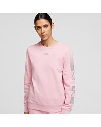 Karl Lagerfeld Rhinestone Logo Sweatshirt - Pink