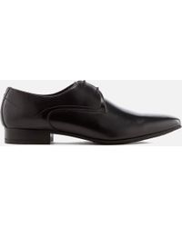H by Hudson Leto Leather Derby Shoes - Black