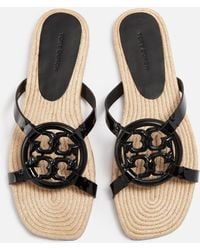 Tory Burch - Bombe Miller Leather Espadrille Slides - Lyst