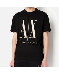 Armani Exchange - | Embroidered Metllic Icon T-shirt - Lyst