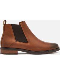 Clarks Memi Top Leather Chelsea Boots - Brown