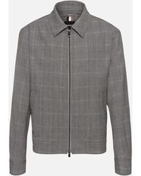 BOSS - C-hanry Checked Wool-blend Zipped Jacket - Lyst