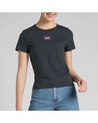 Lee Jeans - Logo-print Cotton-jersey Cropped T-shirt - Lyst