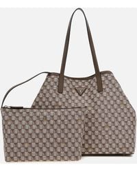 Guess - Vikky Ii Large Faux Leather Tote Bag - Lyst