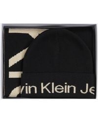 Calvin Klein - Monogram Beanie And Scarf Gift Set - Lyst