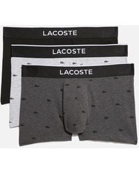 Lacoste - 3 Pack Cotton Logo Boxer Trunks - Lyst