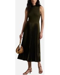 Polo Ralph Lauren - Wynna Ribbed-knit Plissé Dress - Lyst