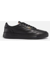 BOSS by HUGO BOSS - Baltimore Tenn Leather Trainers - Lyst