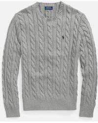 Polo Ralph Lauren Baumwollpullover mit Zopfmuster - Grau