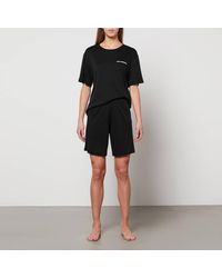 Karl Lagerfeld Unisex Logo Short & T-shirt Pj Set - Black