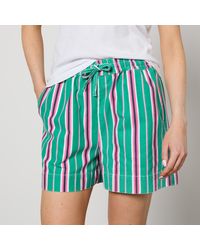 Damson Madder - Rafe Striped Organic Cotton-twill Shorts - Lyst