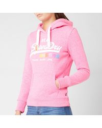 Superdry Vintage Logo Popover Hoodie - Pink