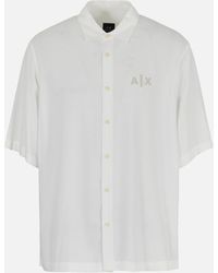 Armani Exchange - Drop Shoulder Viscose Shirt - Lyst