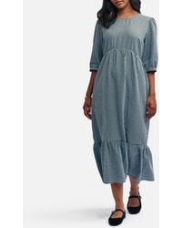 Nobody's Child - Rachel Gingham Cotton-Seersucker Midi Dress - Lyst