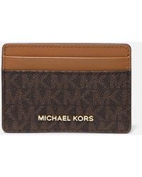 MICHAEL Michael Kors - Jet Set Faux Leather Card Holder - Lyst