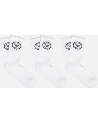 Emporio Armani - 3 Pack Cotton-blend Socks - Lyst