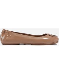 Tory Burch Minnie Patent Leather Travel Ballet Flats - Pink