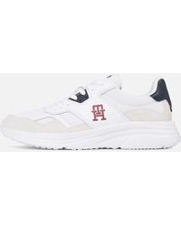 Tommy Hilfiger - Suede And Mesh Running Style Trainers - Lyst