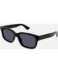 Gucci - Minimal Logo Acetate Rectangular Sunglasses - Lyst