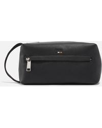 BOSS by HUGO BOSS Ray Faux Leather Wash Bag - Black