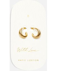 Katie Loxton - With Love Signet 18-karat Gold-plated Hoop Earrings - Lyst