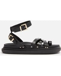 Alohas - Buckle Up Leather Sandals - Lyst