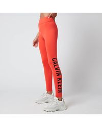 Calvin Klein Essentials Full Length Leggings - Red