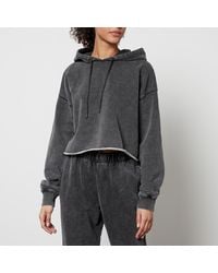 GOOD AMERICAN - Jeanius Terry Cotton-Jersey Cropped Hoodie - Lyst