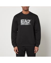 EA7 - Visibility Training Cotton-blend Jersey Sweatshirt - Lyst