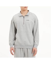 Calvin Klein - Cotton-blend Half-zip Sweatshirt - Lyst
