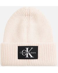 Calvin Klein Logo-appliquéd Wool-blend Beanie - Pink