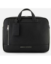 Armani Exchange - Faux Leather Briefcase - Lyst
