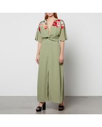 Hope & Ivy - Cora Floral-Embroidered Chiffon Maxi Dress - Lyst